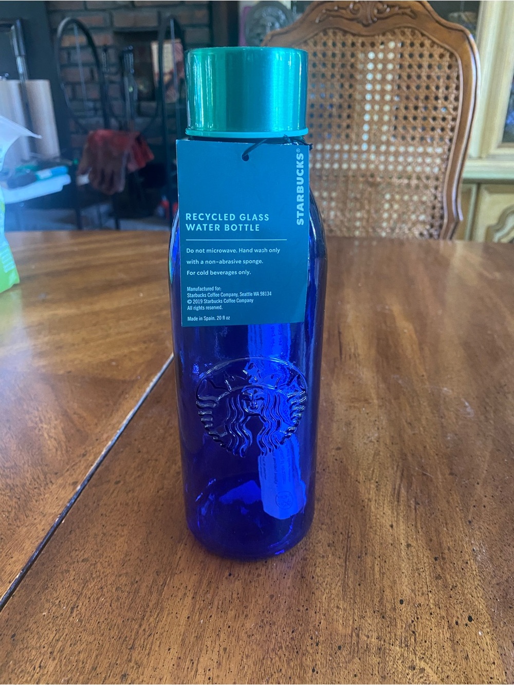 Starbucks Blue Siren 2020 Recycled Glass Bottle NWT